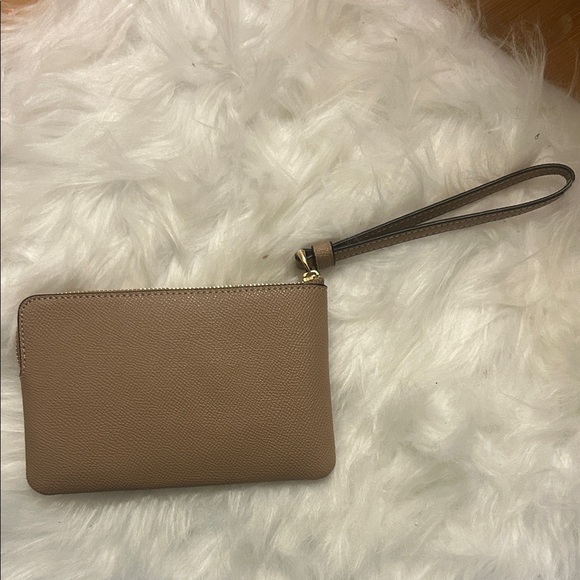 Coach Taupe Wristlet with Gold Accents - Picture 4 of 4